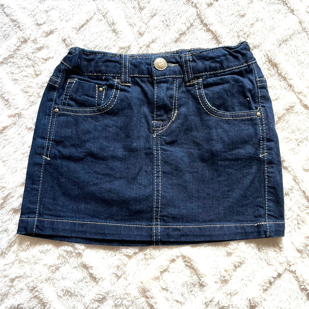 Zara Denim Mini Skirt Dark Wash Y2K Size 5-6